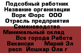 Подсобный работник › Название организации ­ Ворк Форс, ООО › Отрасль предприятия ­ Семеноводство › Минимальный оклад ­ 30 000 - Все города Работа » Вакансии   . Марий Эл респ.,Йошкар-Ола г.